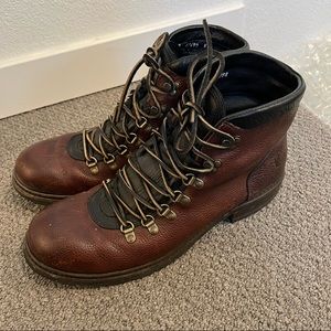 Frye mens leather laced up combat boot